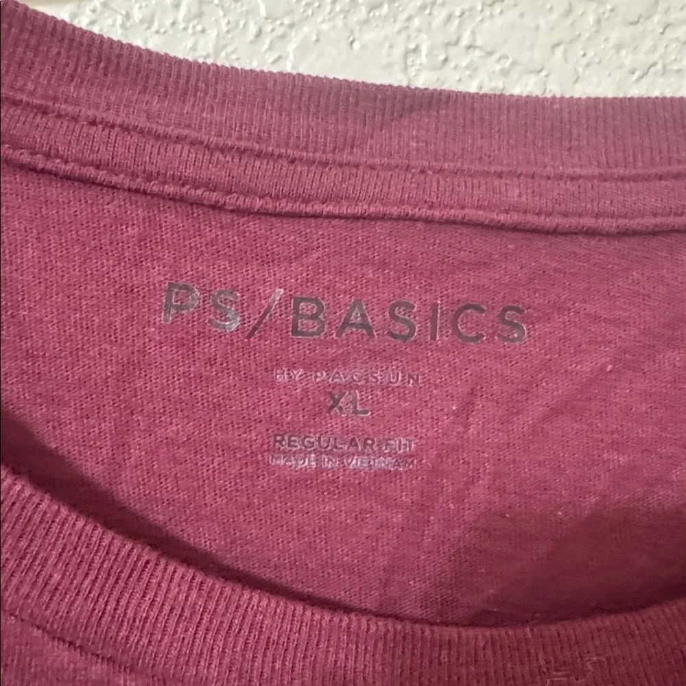 PacSun PS Basics Long Sleeve Shirt Men’s XL Burgundy Casual Basic Tee